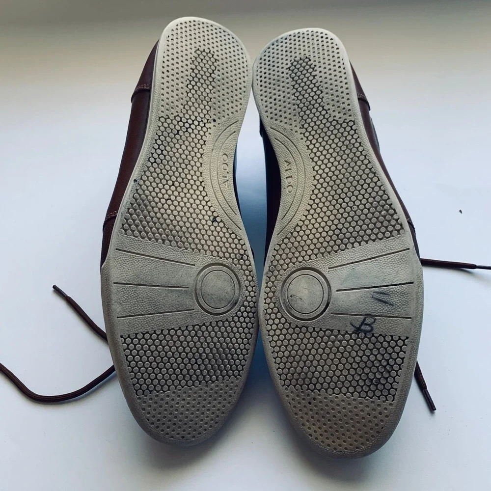 ALDO Mens Brown Leather Lace Up Casual‎ Dress Shoes Size 10